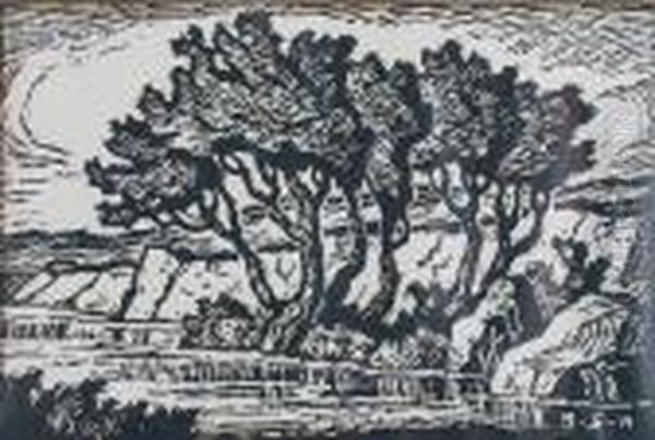 Kansas Creek Oil Painting by Sven Birger Sandzen