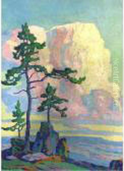 Colorado Pines Oil Painting by Sven Birger Sandzen