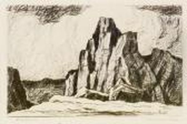 Rocks And Clouds Oil Painting by Sven Birger Sandzen