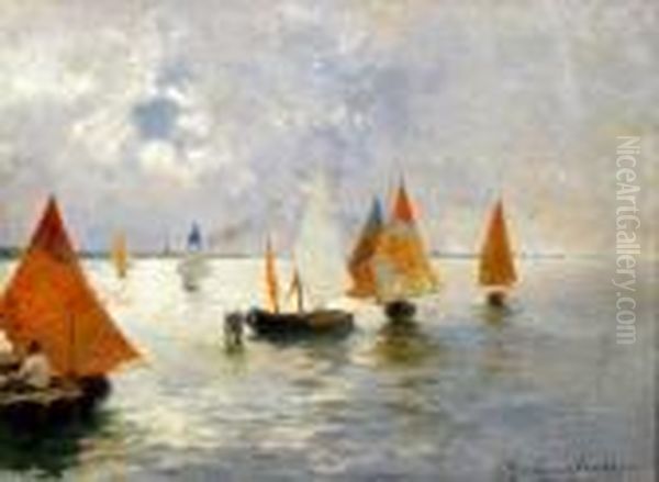 Laguna Veneziana Oil Painting by Rubens Santoro