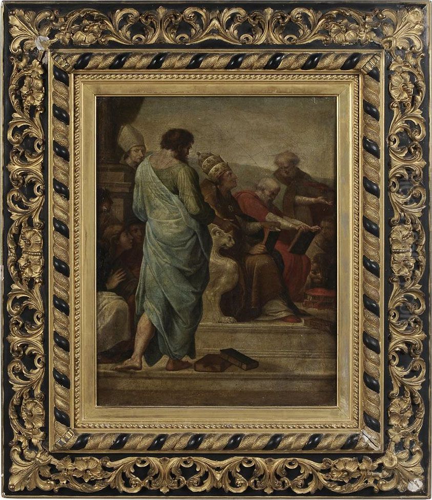 Detail From The Dispute Over The Sacrament In The Vatican Oil Painting by Raphael