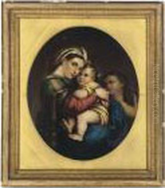 Sanzio, Called Raphael Madonna Della Sedia Oil Painting by Raphael