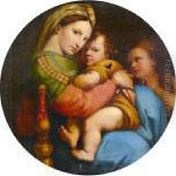 La Vierge A L'enfant Avec Saint Jean-baptiste Oil Painting by Raphael