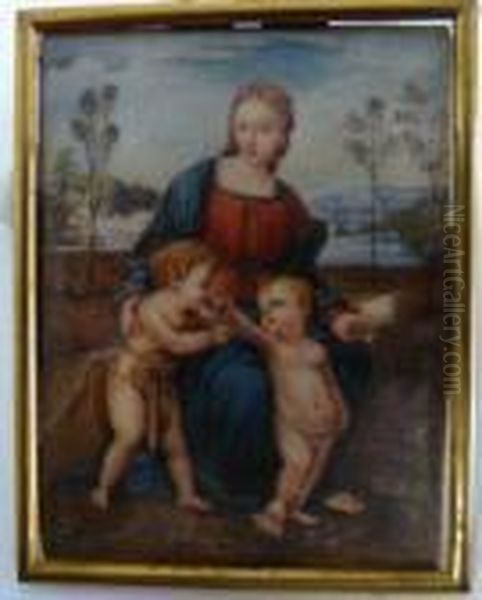 La Madone, Le Christ Et St Jean Oil Painting by Raphael