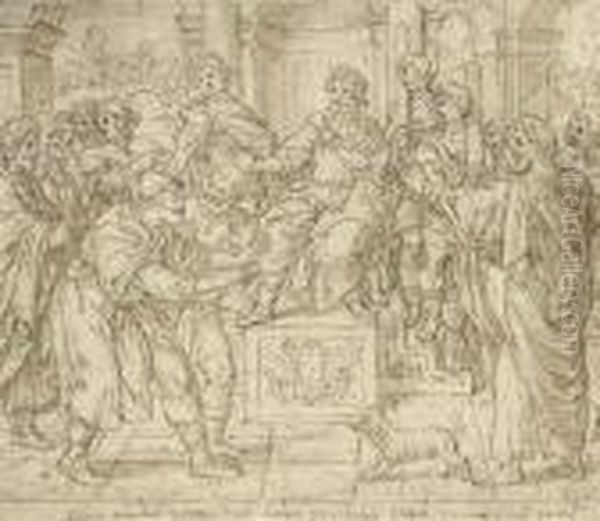 The Blinding Of Elymas Oil Painting by Raphael