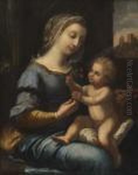 La Madone Des Oeillets Oil Painting by Raphael