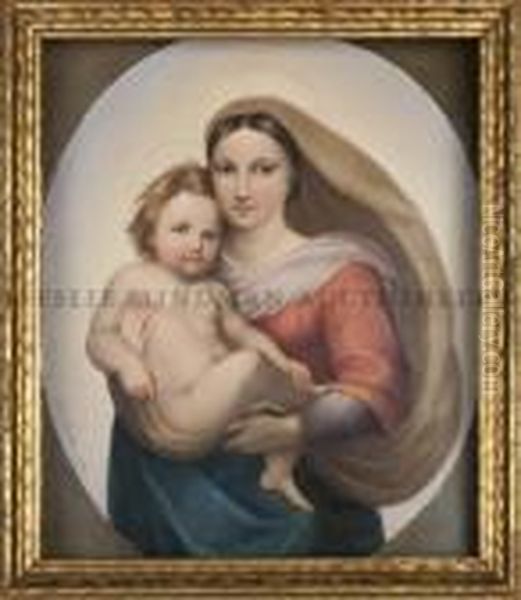A Berlin Plaque Oil Painting by Raphael
