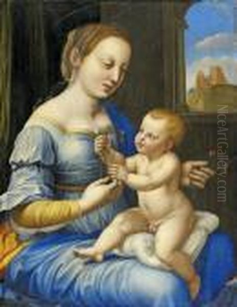 Madonna Mit Dennelken Oil Painting by Raphael