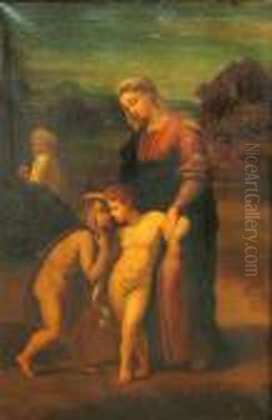 The Holy Family With The Infant St. John The Baptist Oil Painting by Raphael