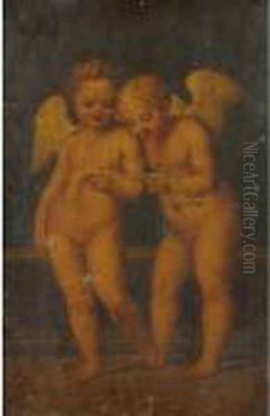 Two Angels Oil Painting by Raphael