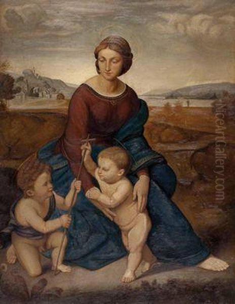 Madonna Mit Dem Christuskind Und Johannesknaben Oil Painting by Raphael