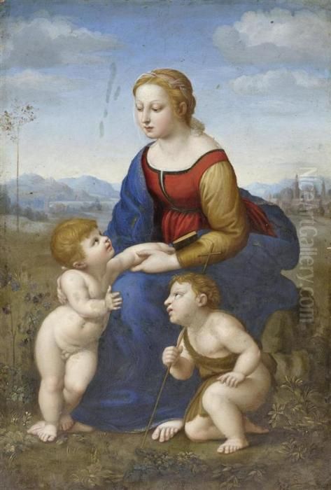 Madonna With Jesus And John As Children Oil Painting by Raphael