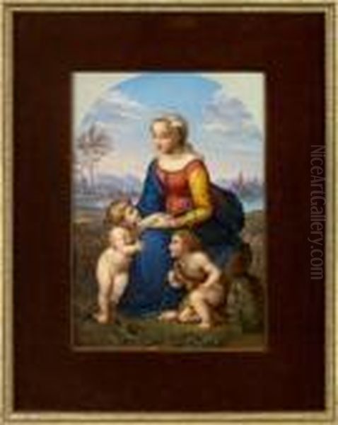 St. 
Anne, The Infant Christ And St. 
John Oil Painting by Raphael