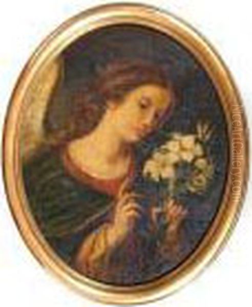An Angel With Flowing Locks Oil Painting by Raphael