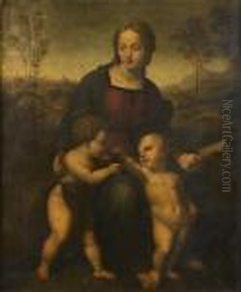 La Madone Au Chardonneret Oil Painting by Raphael