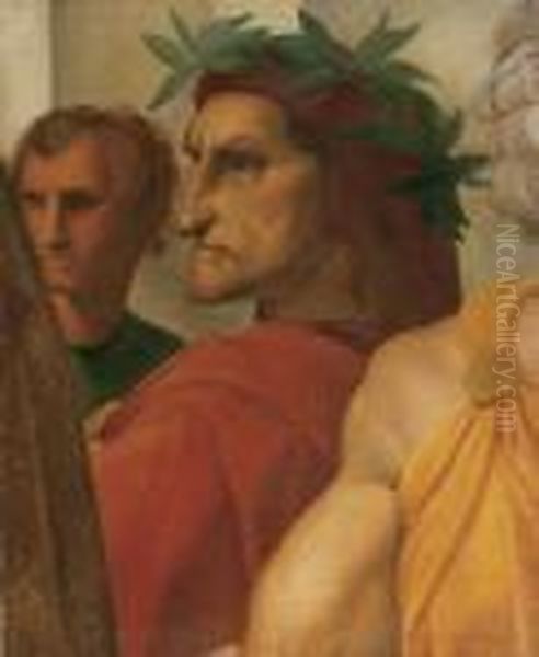 Portrait Of Dante Allighiere From The Painting Of The Dispute Of The Blessed Sacrament Oil Painting by Raphael