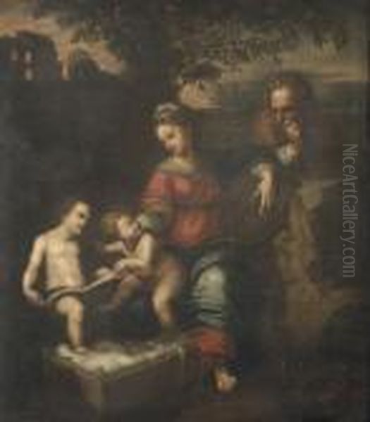 The Holy Family With The Infant Saint John The Baptist Oil Painting by Raphael