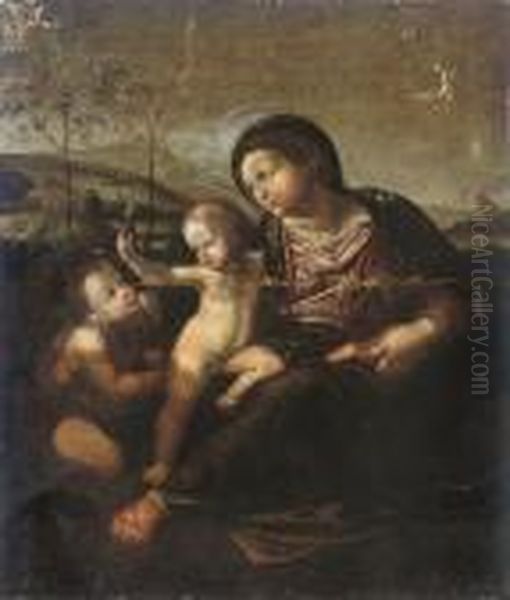 The Madonna And Child With The Infant Saint John The Baptist Oil Painting by Raphael