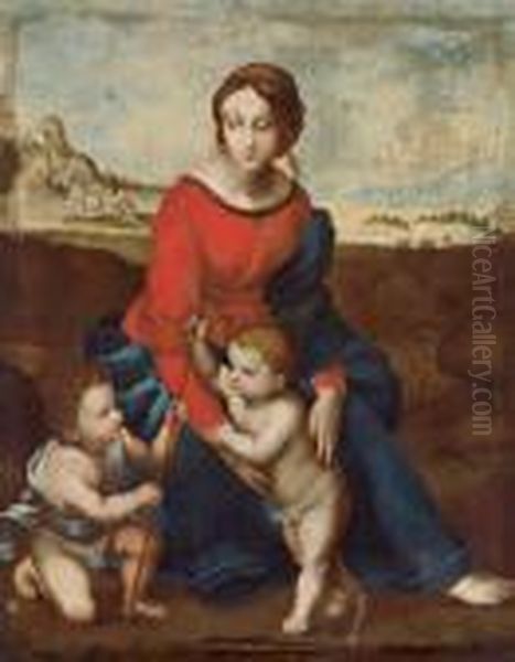 Madonna Im Grunen Oil Painting by Raphael