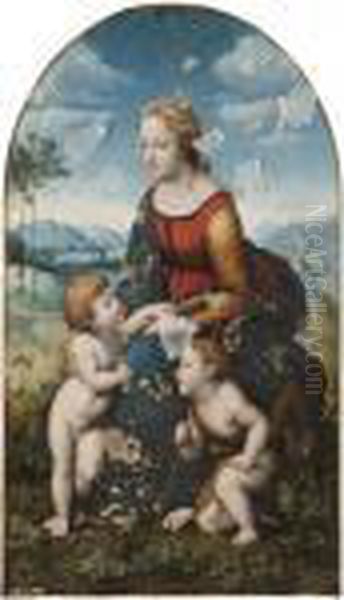 The Madonna And Child In A Landscape ('
La Belle Jardiniere
') Oil Painting by Raphael