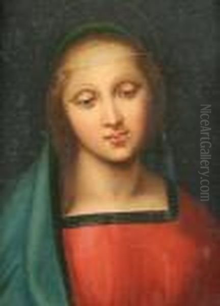 After Raphael (mid 19th 
Century)the Madonna, Wearing Pink Robe And Blue Headress, From The 
'madonna Dell Granduca' Oil Painting by Raphael