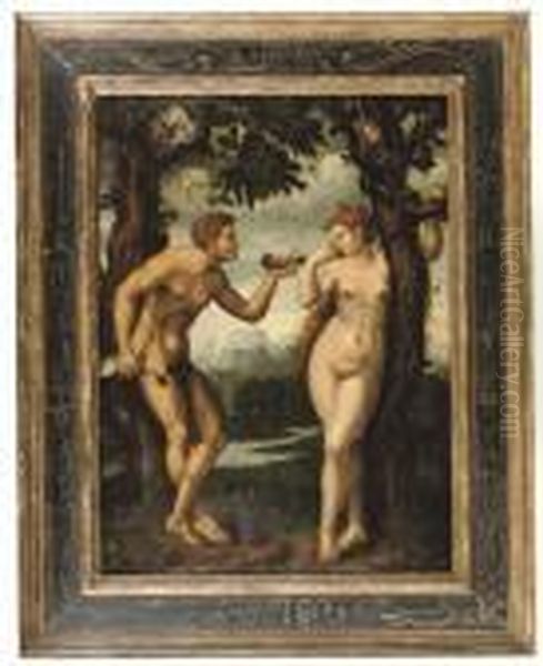 The Temptation Of Adam And Eve Oil Painting by Raphael