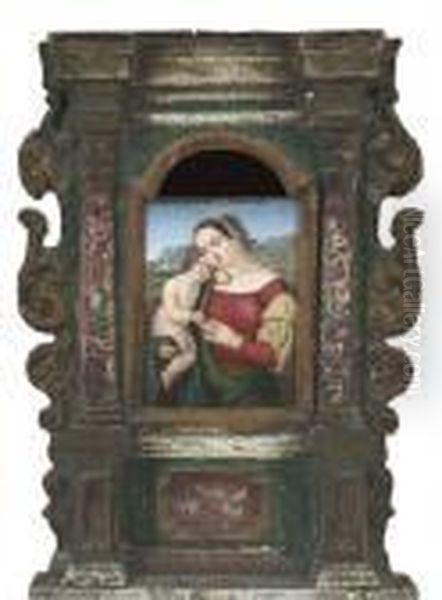 The Madonna And Child In A Landscape Oil Painting by Raphael