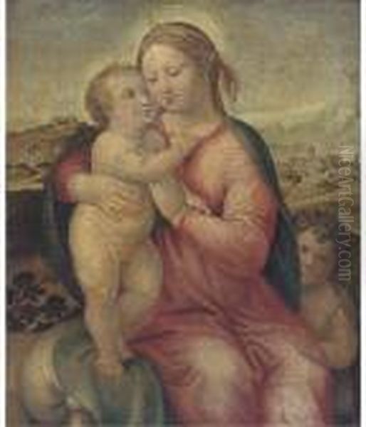 The Madonna And Child With The Infant Saint John The Baptist Oil Painting by Raphael