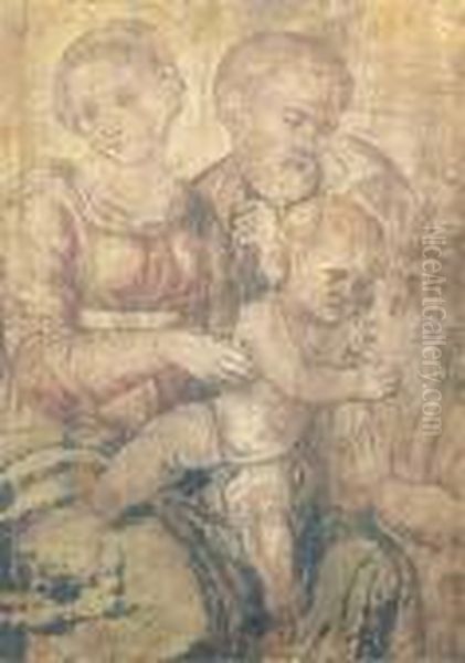 The Holy Family With The Infant Saint John The Baptist Oil Painting by Raphael