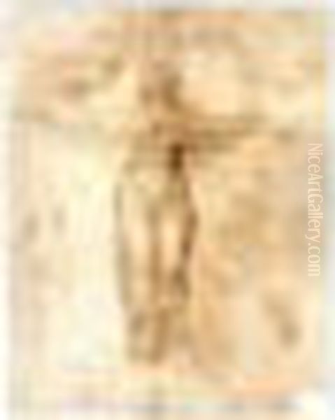 Recto: Two Putti Crowning The Madonna; Verso: Studies For St Paul And St Peter Oil Painting by Raphael