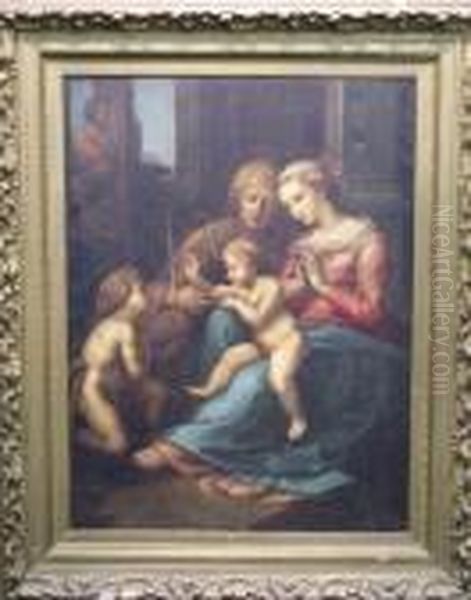Madonna And Child With Infant Saint John The Baptist And Saint Elizabeth Oil Painting by Raphael