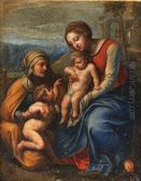 The Madonna And Child With Saint Elizabeth And The Infant Saint John The Baptist Oil Painting by Raphael