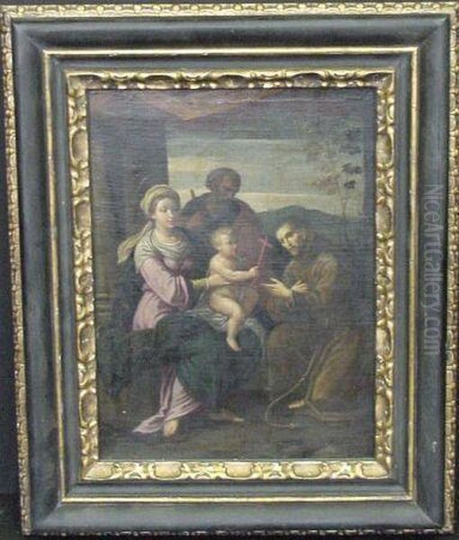 Holy Family With Saint Francis Of Assisi Oil Painting by Raphael