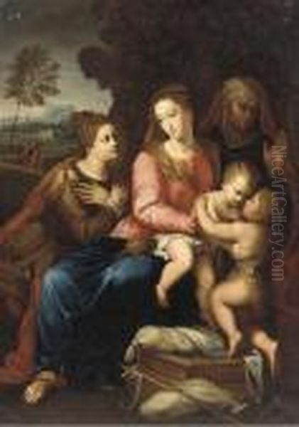 The Virgin And Child With St. John The Baptist Oil Painting by Raphael