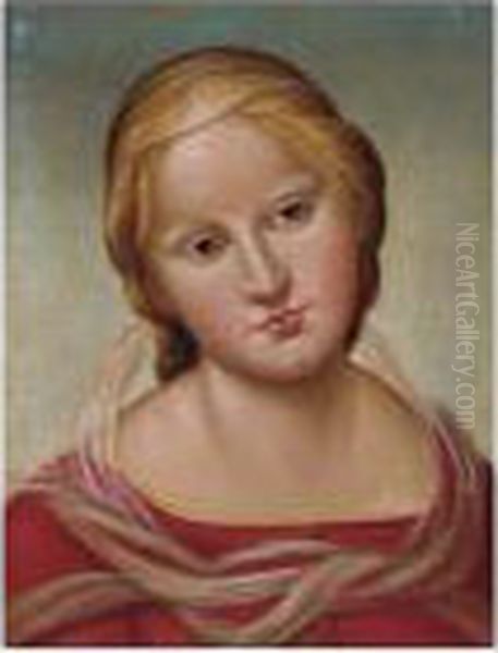 Head Of The Virgin Oil Painting by Raphael