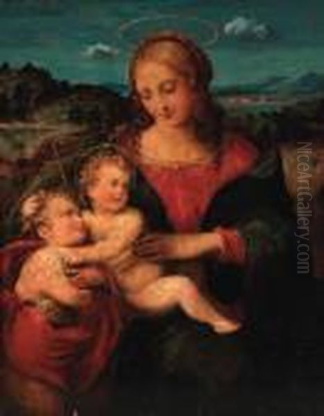 The Madonna And Child With The Infant Saint John The Baptist Oil Painting by Raphael