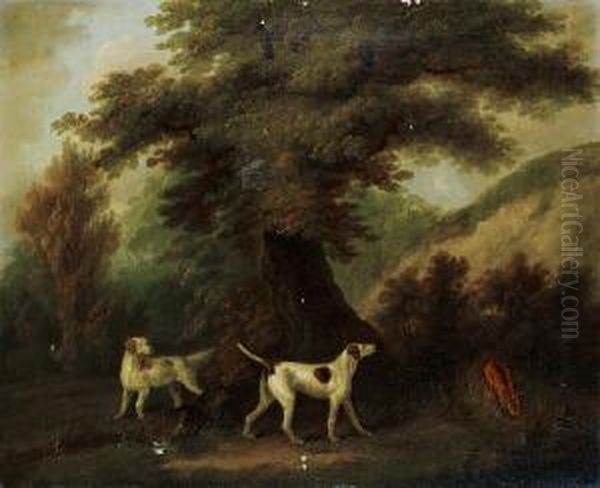 A Huntsman On Horseback And His Dogs In A Landscape Oil Painting by John Nost Sartorius