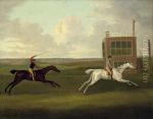 The Duke Of Bedford's Grey 
Diomed Beating H.r.h, The Prince Of Wales's Traveller Over The Beacon 
Course, Newmarket, 8 May 1790 Oil Painting by John Nost Sartorius
