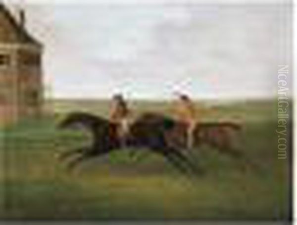 The Prince Of Wales's Traveller 
Beating Lord Grosvenor's Meteor At Newmarket, 4th May 1790 Oil Painting by John Nost Sartorius