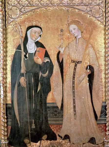 SS. Eulalia and Clare Oil Painting by Pere Serra