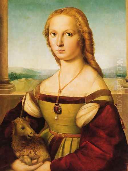 Lady with a Unicorn Oil Painting by Raphael