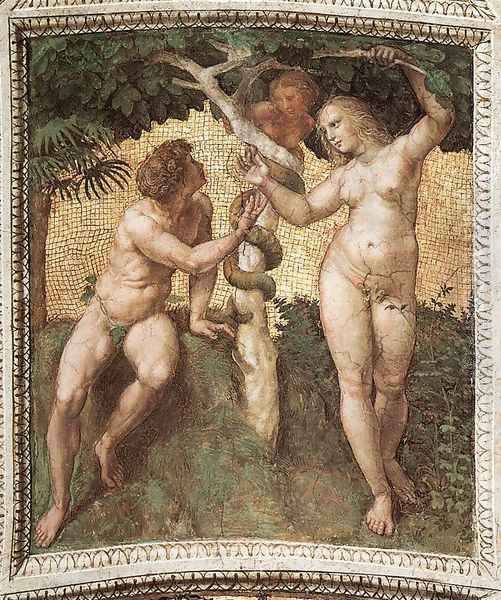 Adam and Eve (ceiling panel) Oil Painting by Raphael