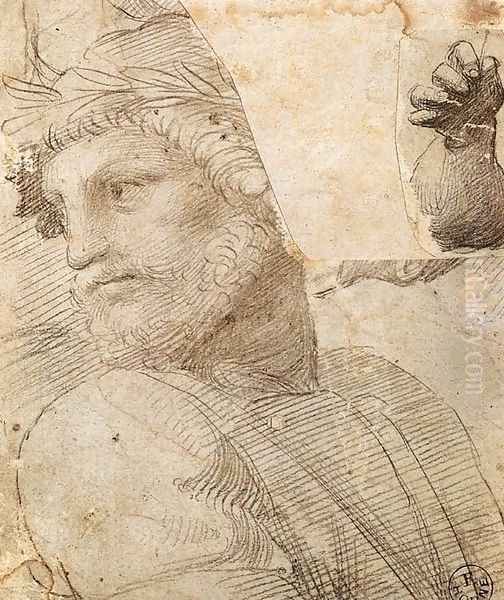 Study for the Head of a Poet Oil Painting by Raphael