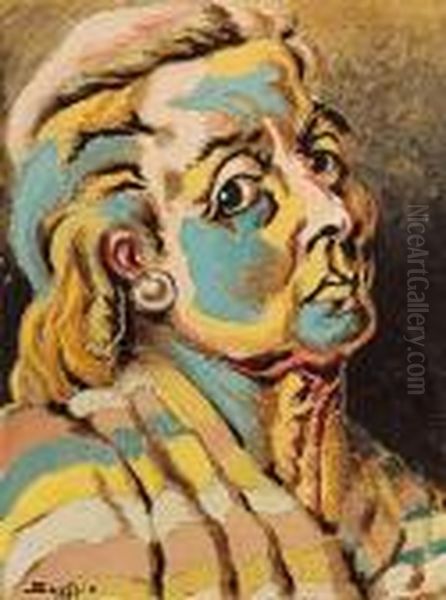 Donnabito - 1951 Oil Painting by Alberto Savinio