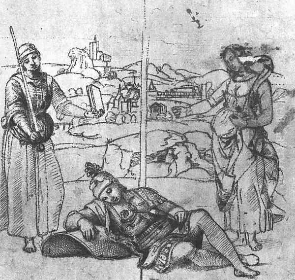 The Knight's Dream (study) Oil Painting by Raphael