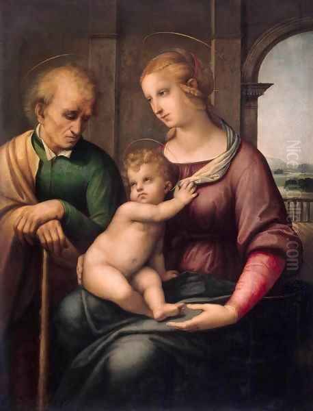 Madonna with Beardless St Joseph Oil Painting by Raphael