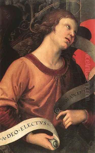 Angel (fragment of the Baronci Altarpiece) Oil Painting by Raphael