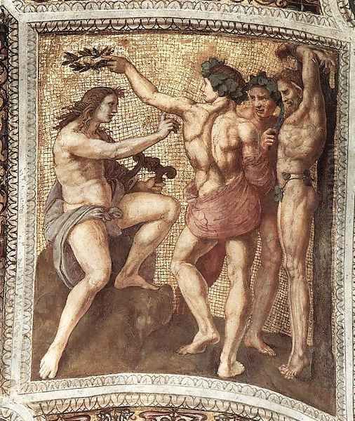 Apollo and Marsyas (ceiling panel) Oil Painting by Raphael