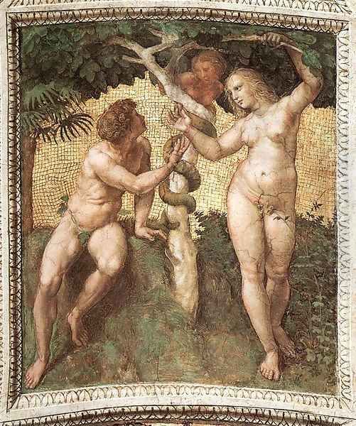 Adam and Eve (ceiling panel) 2 Oil Painting by Raphael