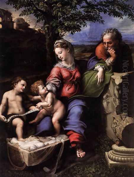 Holy Family below the Oak 2 Oil Painting by Raphael